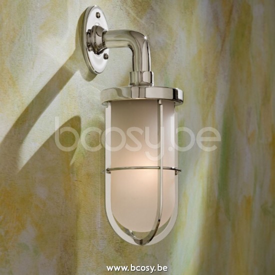 Tekna Nautic DOCKLIGHT WALL-laiton chromé poli-verre dépoli.