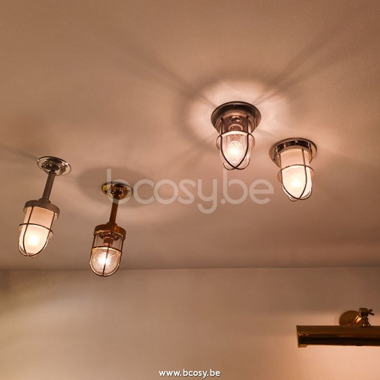 Tekna Nautic DOCKLIGHT CEILING-laiton poli-verre dépoli.