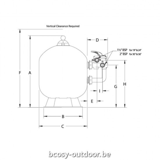 Uitverkoop bij Bcosy van Pentair Zwembadfilter Triton Neo Side, 610mm.