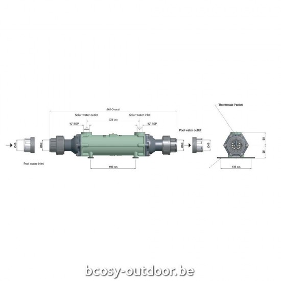 Bowman Zwembadwarmtewisselaar voor zwembad 5113-3 - Cu/Ni.