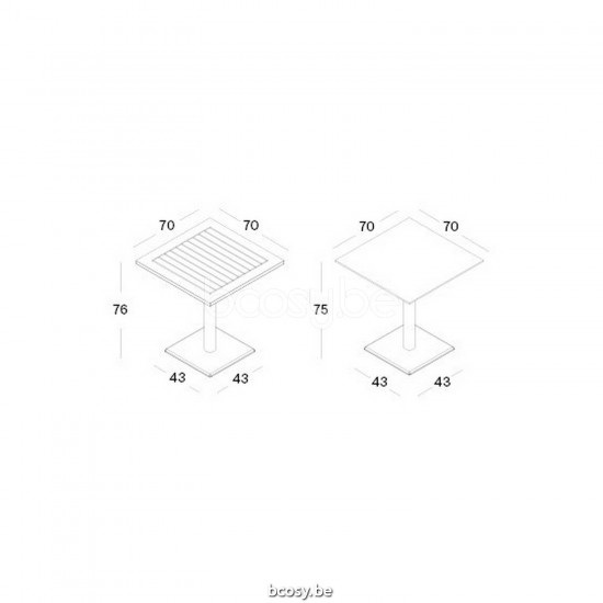 Vincent Sheppard Quadro Square Bistro Table Black Steel frame Untreated Teak top.