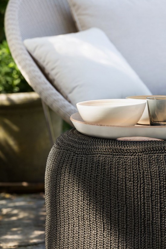 Vincent Sheppard Table d'appoint/pouf Otto taupe Otto Pouf Cordon Crocheté Taupe Polypropylène.