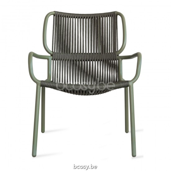 Vincent Sheppard Ribbon Fauteuil de repos Cadre en Aluminium Mousse Corde Vert foncé Polypropylène.