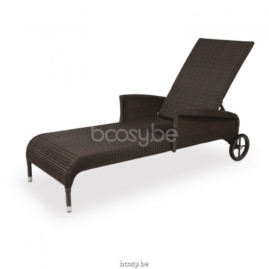 Vincent Sheppard Safi Bain de soleil avec bras Tressage Noir Polyéthylène.