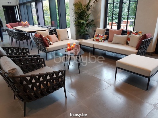 Vincent Sheppard Chaise longue LEO Leo Fauteuil de repos cadre en Aluminium Lave Corde Lave Acrylique.