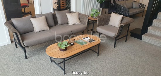 Vincent Sheppard Wicked Loungesofa 3s Zwart Aluminium frame.