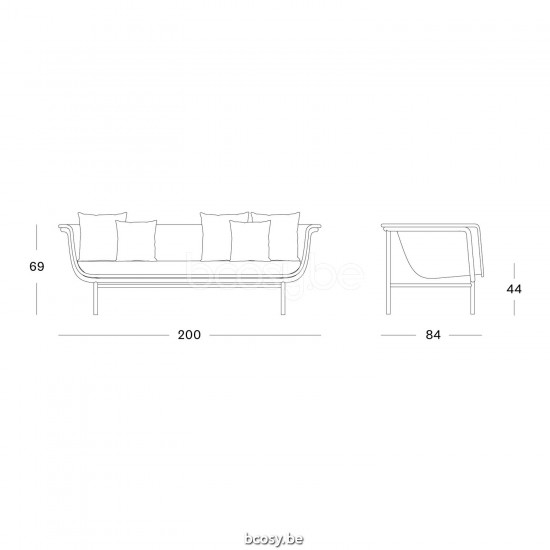 Vincent Sheppard Vincent Sheppard Wicked Lounge Sofa 3s White Aluminium frame Natural Wicker Polyethylene.