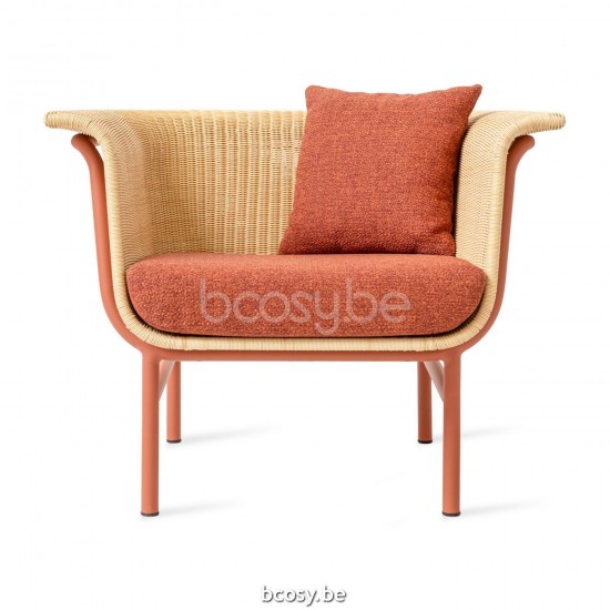 Vincent Sheppard Wicked Fauteuil de repos Cadre en Aluminium Terre cuite Tressage Naturel Polyéthylène.