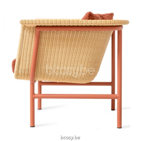 Vincent Sheppard Fauteuil de jardin WICKED Wicked Fauteuil de repos Cadre en Aluminium Terre cuite Tressage Naturel Polyéthylène.