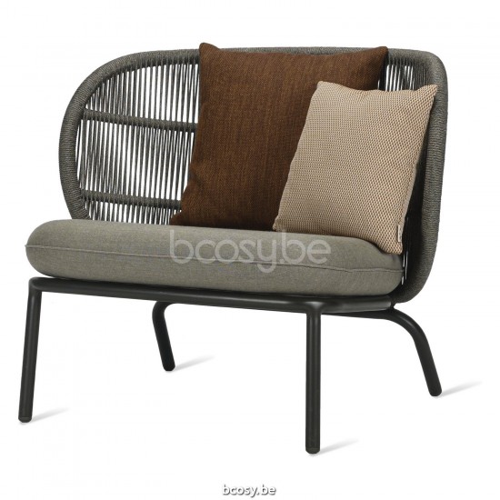 Vincent Sheppard Kodo Loungesets 1zit Fossil Grey Aluminium frame Fossil Grey Touw Polypropyleen.
