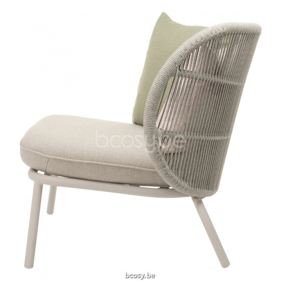 Vincent Sheppard Kodo Lounge Stuhl Rahmen aus Dune Weiß Aluminium Dune Weiß Seil Polypropylen.