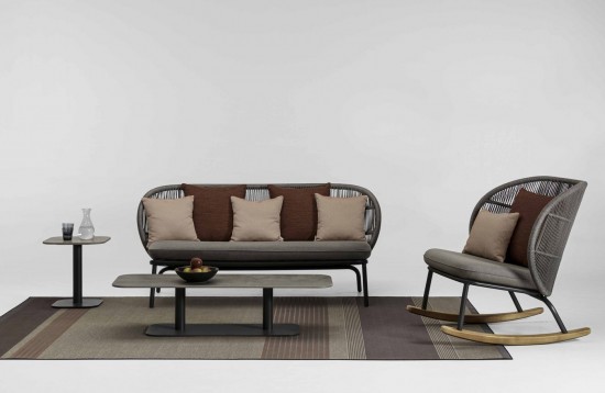 Vincent Sheppard Kodo garden outdoor lounge sets Fossil Grey Aluminium frame Fossil Grey Rope Polypropylene.