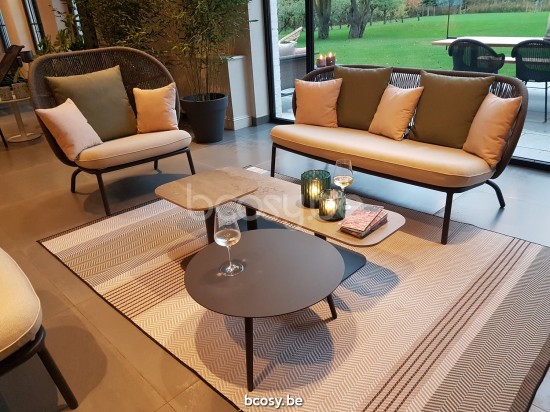 Vincent Sheppard Kodo Loungesets 2zit Fossil Grey Aluminium frame Fossil Grey Touw Polypropyleen.