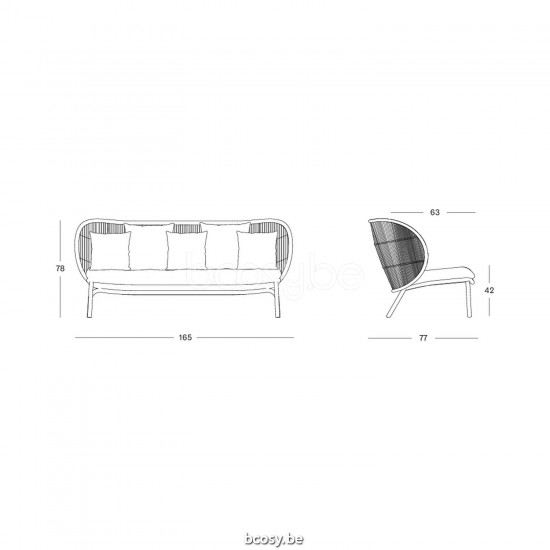 Vincent Sheppard Kodo Lounge Sofa Dune White Aluminium frame Dune White Rope Polypropylene.