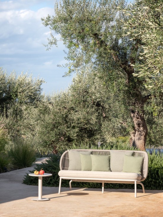 Vincent Sheppard Kodo salons de jardin détente 2 places cadre en Aluminium Blanc dune Corde Blanc dune Polypropylène.