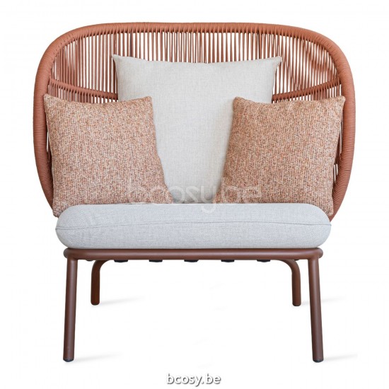 Vincent Sheppard Kodo Cocon Cadre en Aluminium Couleur rouille Corde Cannelle Polypropylène.