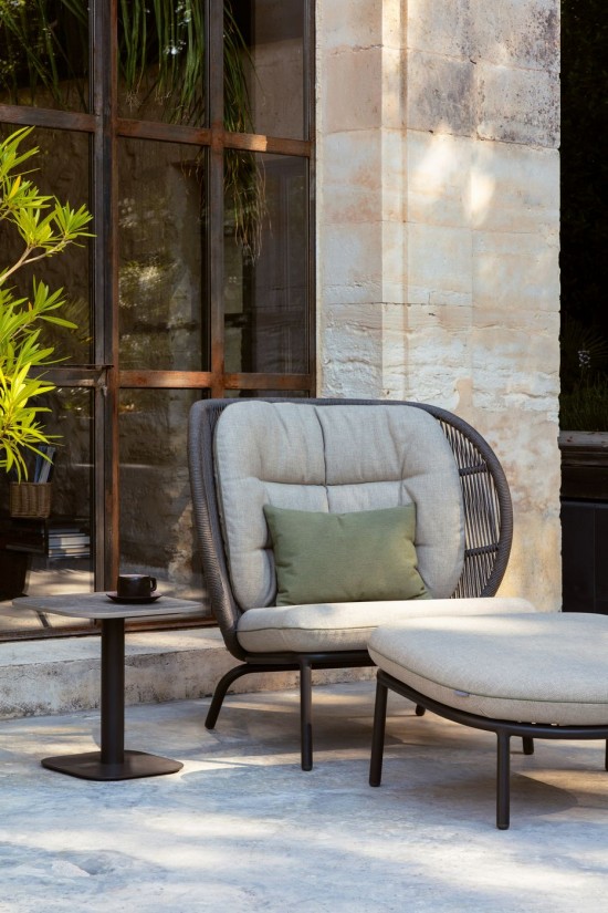 Vincent Sheppard KODO Cocoon - Set Almond Kodo Cocoon Rahmen aus Fossil Grau Aluminium Fossil Grau Seil Polypropylen.