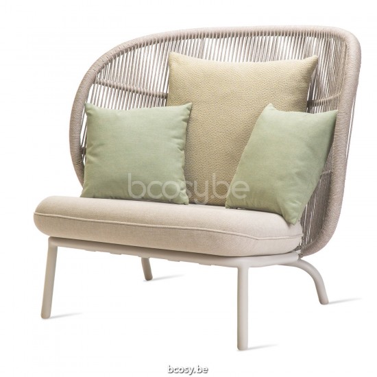 Vincent Sheppard Kodo Cocoon Dune White Aluminium frame Dune White Touw Polypropyleen.