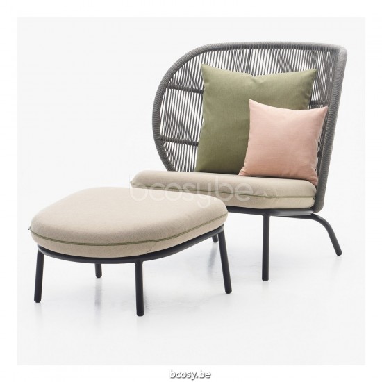 Vincent Sheppard Kodo Repose-pieds cadre en Aluminium Gris fossile.