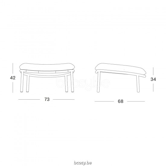 Vincent Sheppard Kodo Footrest Dune White Aluminium frame.