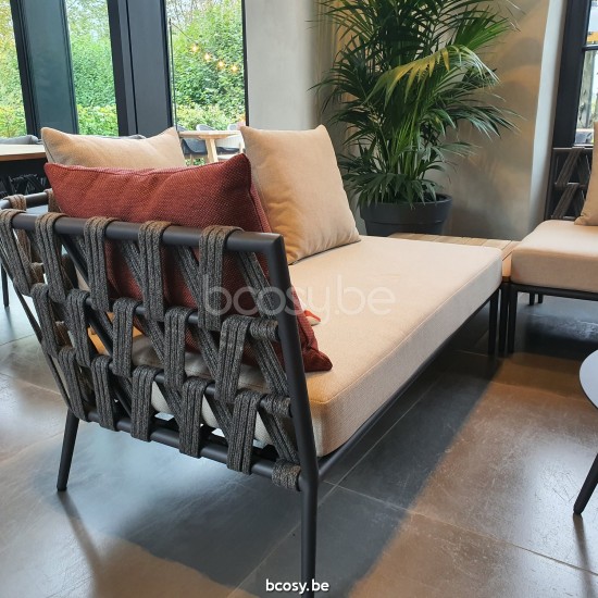 Vincent Sheppard Leo Coin modulaire droit cadre en Aluminium Lave Corde Lave Acrylique.