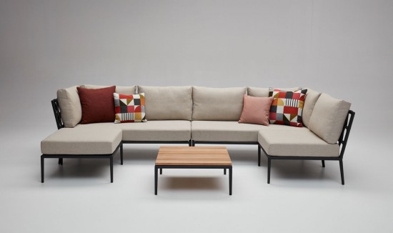 Vincent Sheppard Leo garden outdoor outdoor footrests Lava Aluminium frame Lava Rope Acrylic.