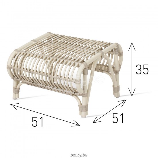 Vincent Sheppard Lucy Footrest Off White Wicker-rope Polyethylene.