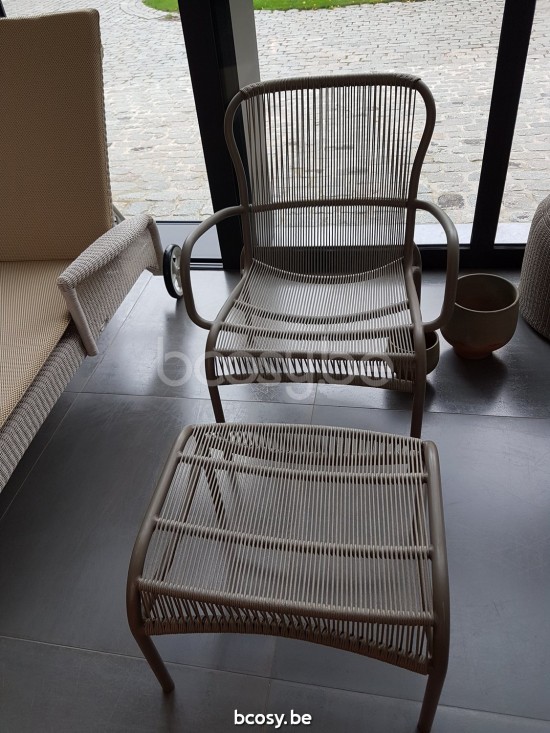 Vincent Sheppard Loop Lounge Set 1 sitz Gartenloungegarnitur Gartencouch Loungegruppe Rahmen aus Taupe Aluminium Taupe Gehäke