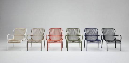 Vincent Sheppard Loop Lounge Chair Taupe Loop Lounge Stuhl Rahmen aus Taupe Aluminium Taupe Gehäkelte Kordel Polypropylen.