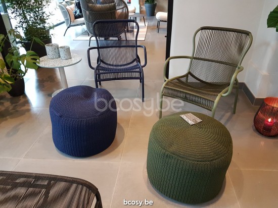 Vincent Sheppard LOOP Rope Fauteuil de Salon Loop Fauteuil de repos cadre en Aluminium Mousse Cordon Crocheté Mousse Polypropylène.