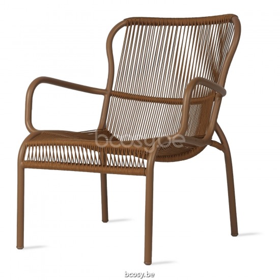 Vincent Sheppard Loop Lounge Stoel Terracotta Aluminium frame Terracotta Gehaakte Koord Polypropyleen.