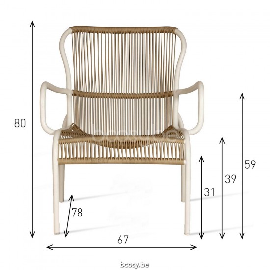 Vincent Sheppard Vincent Sheppard Loop Lounge Chair Dune White Aluminium frame Dune White Rope Polypropylene.