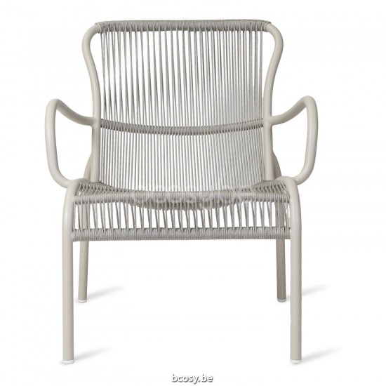 Vincent Sheppard Loop Fauteuil de repos Cadre en Aluminium Blanc dune Corde Blanc dune Polypropylène.