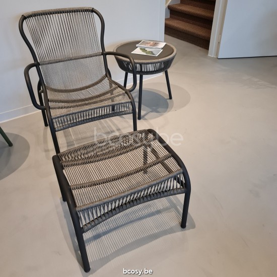 Vincent Sheppard Loop Repose-pieds cadre en Aluminium Gris fossile Corde Gris fossile Polypropylène.