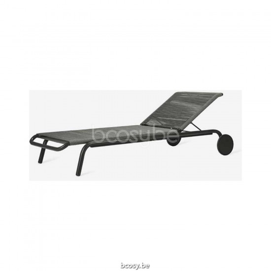 Vincent Sheppard Kodo Bain de soleil cadre en Aluminium Gris fossile Corde Gris fossile Polypropylène.