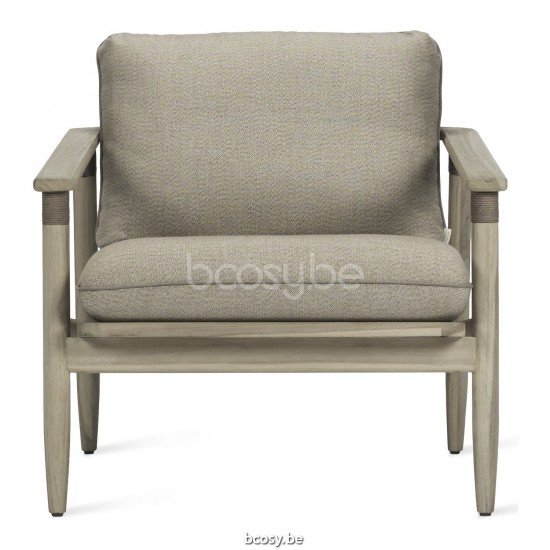 Vincent Sheppard Chaise lounge David teck David Fauteuil de repos cadre en Teck Vieilli Corde Gris Polypropylène.