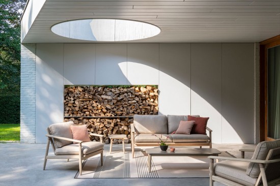 Vincent Sheppard David Teak Loungesofa David Loungebank 2s Rahmen aus Gealtert Teakholz Grau Seil Polypropylen.