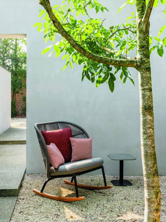 Vincent Sheppard Kodo Schaukelstuhl Rahmen aus Fossil Grau Aluminium Fossil Grau Seil Polypropylen.