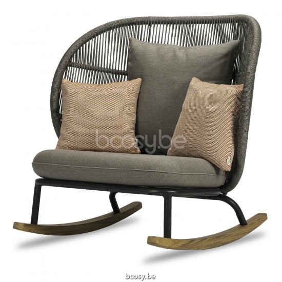 Vincent Sheppard Kodo Schommelstoel Fossil Grey Aluminium frame Fossil Grey Touw Polypropyleen.