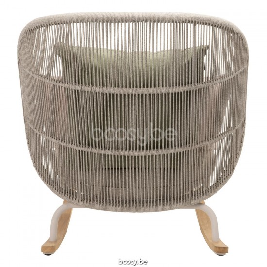 Vincent Sheppard Kodo fauteuils a bascule berceuses berçantes de jardin cadre en Aluminium Blanc dune Corde Blanc dune Polypr