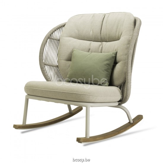 Vincent Sheppard Kodo Schommelstoel Dune White Aluminium frame Dune White Touw Polypropyleen.
