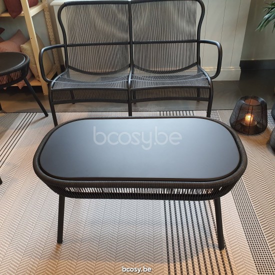 Vincent Sheppard Canapé LOOP Loop Sofa cadre en Aluminium Noir Tressage Noir Polyéthylène.