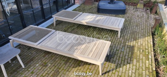 Vincent Sheppard David Sonnenliege Rahmen aus Gealtert Teakholz Grau Seil Polypropylen.