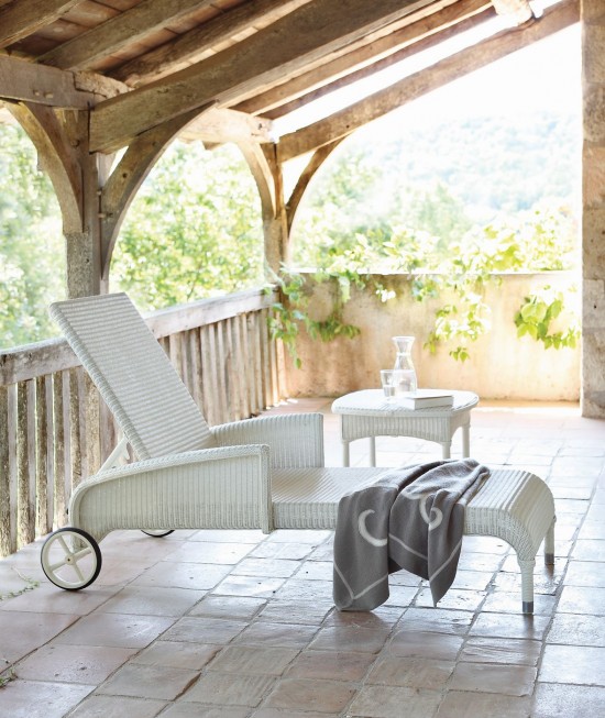 Vincent Sheppard Dovile Zonnebed Met Armen Puur Wit Lloyd Loom.