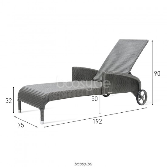 Vincent Sheppard Dovile Sunlounger With Arms Oyster Lloyd Loom.