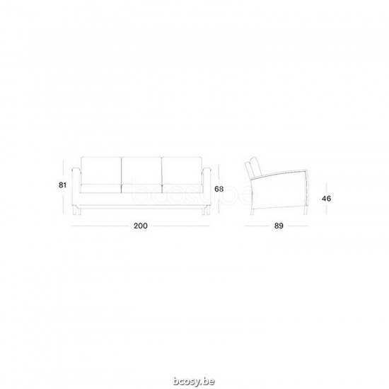 Vincent Sheppard Dovile Canapé lounge 3s Lloyd Loom Oyster.