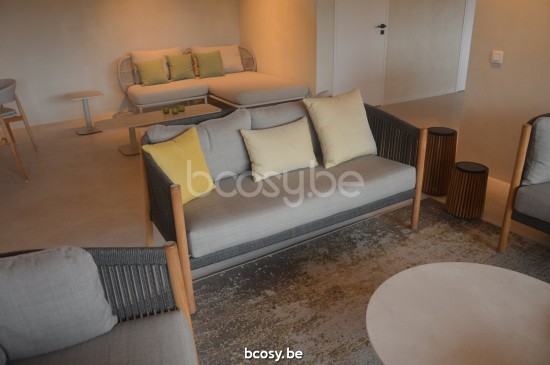 Vincent Sheppard Lento Loungebank 2.5s Rahmen aus Unbehandelt Teakholz Anthrazit-Kohle Seil Polypropylen.