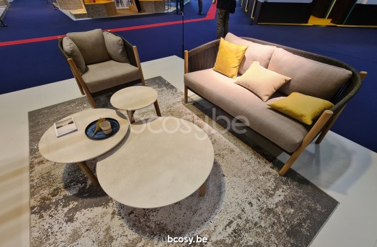 Vincent Sheppard Lento garden outdoor lounge sets Untreated Teak frame Anthracite-charcoal Rope Polypropylene.