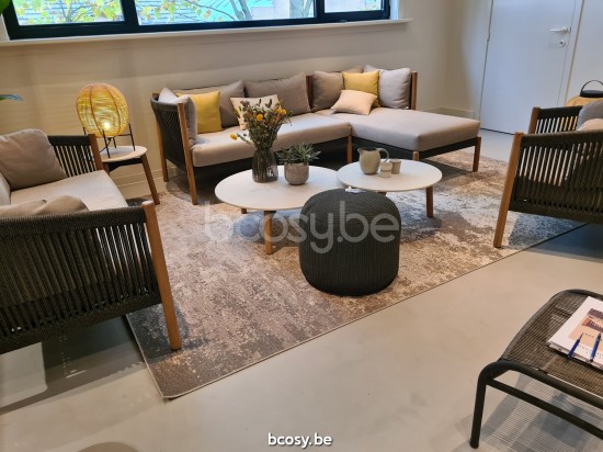 Vincent Sheppard Lento Gartenloungegarnitur Gartencouch Loungegruppe Modulares Eckelement Rahmen aus Unbehandelt Teakholz Ant