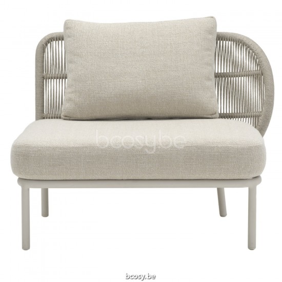 Vincent Sheppard Kodo moduleerbare tuinsalons loungesets Dune White Aluminium frame Dune White Touw Polypropyleen.